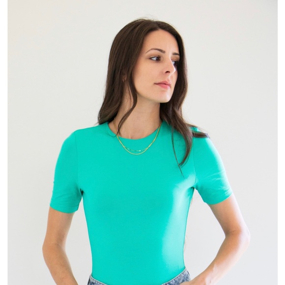 Pavani Tee Bodysuit in Green by Priv - Picture 2 of 5